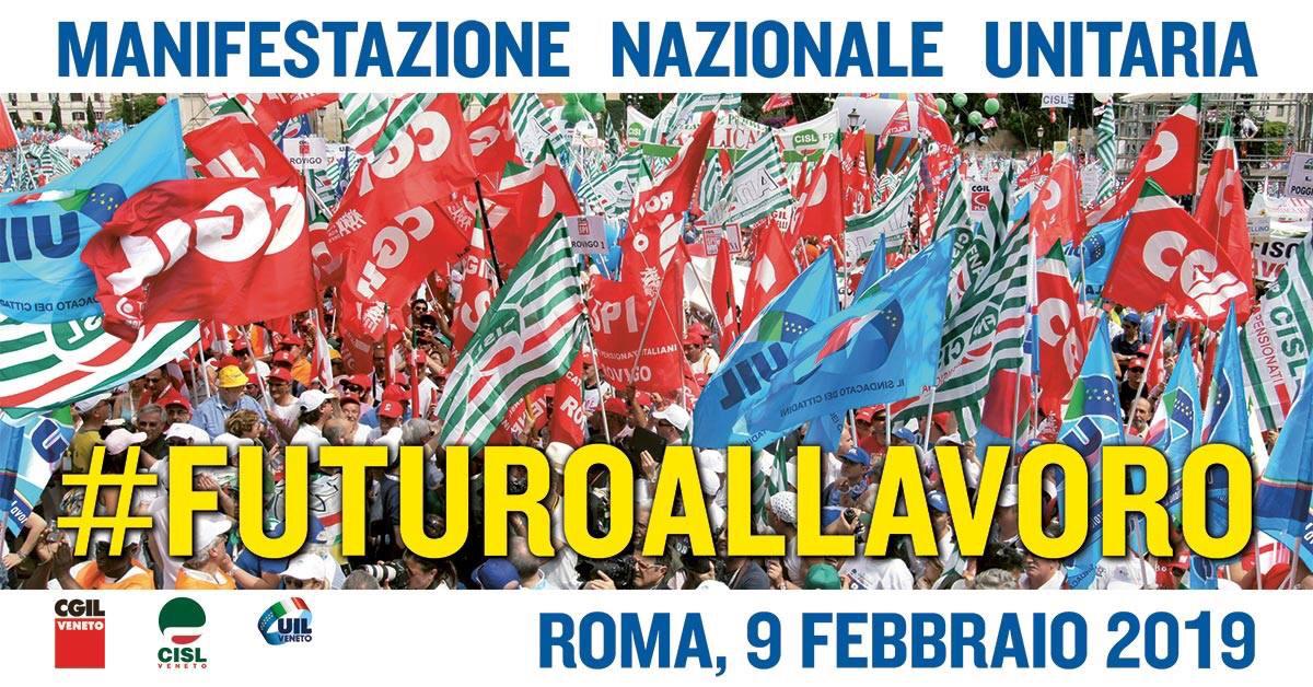 Prime note organizzative manifestazione 09/02/2019 a Roma #futuroallavoro